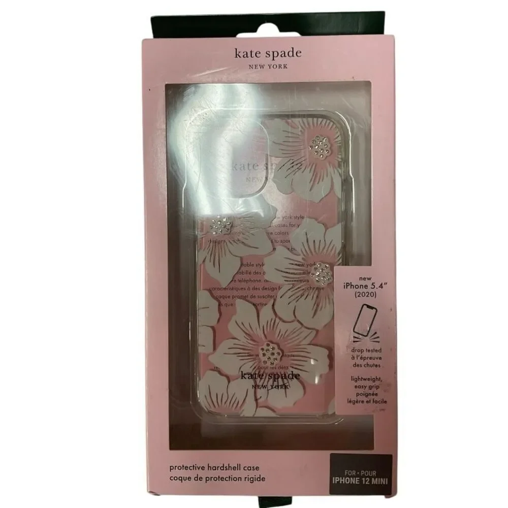 Kate Spade Floral Crystal Phone Case Protective Hardshell iPhone 12‎ Mini & 5.4